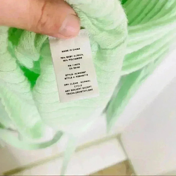 NWT Helmut Lang Strap Crew Neck Sweater in Pine Frost Green - Picture 6 of 8